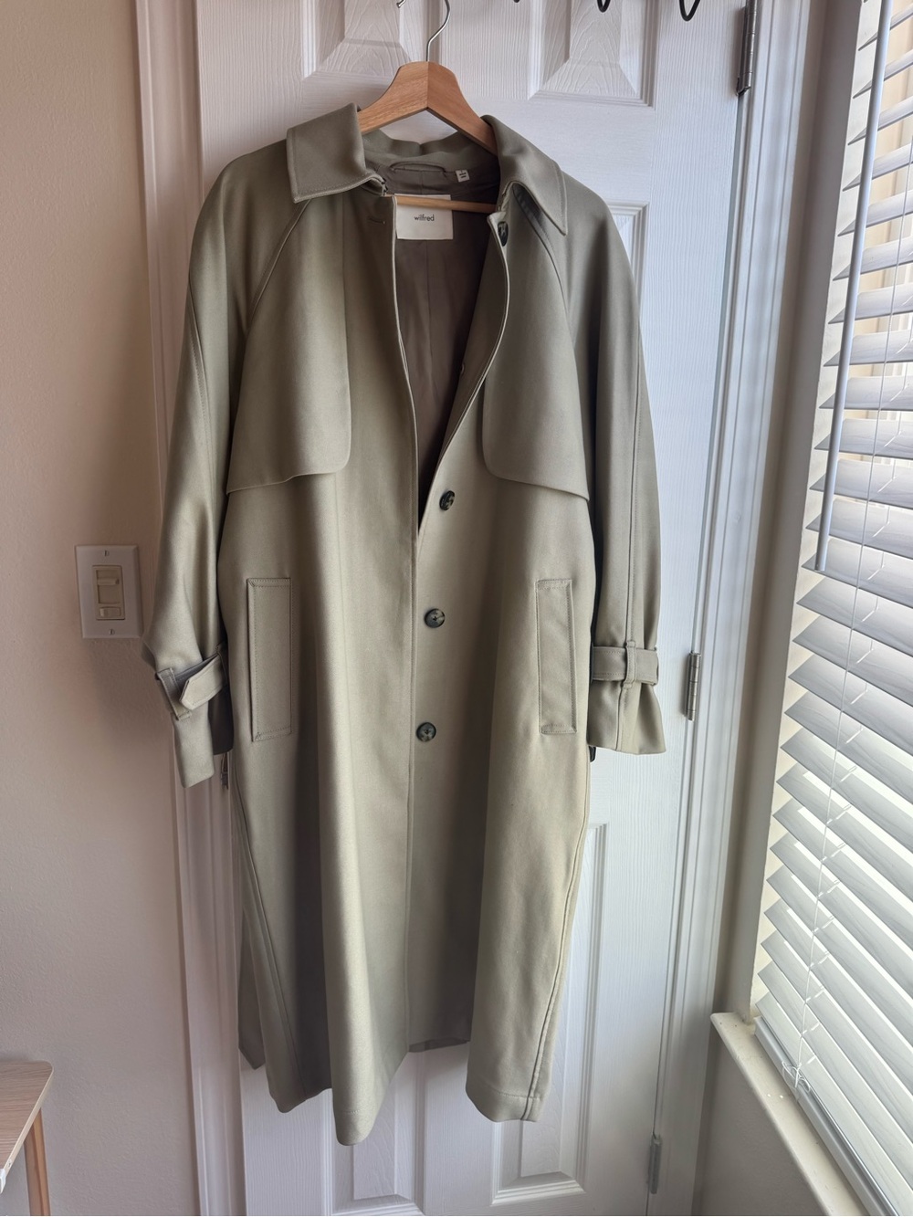 Aritzia Wilfred Olive Trench Coat with Belt - Picture 5 of 7